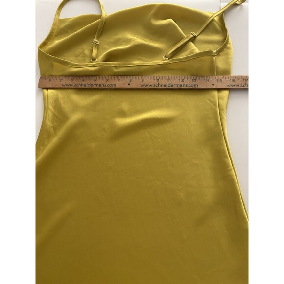 Sbetro Slip Dress Size Small Gold Silky Spaghetti Strap Forest Fairy Whimsigoth - Picture 9 of 14